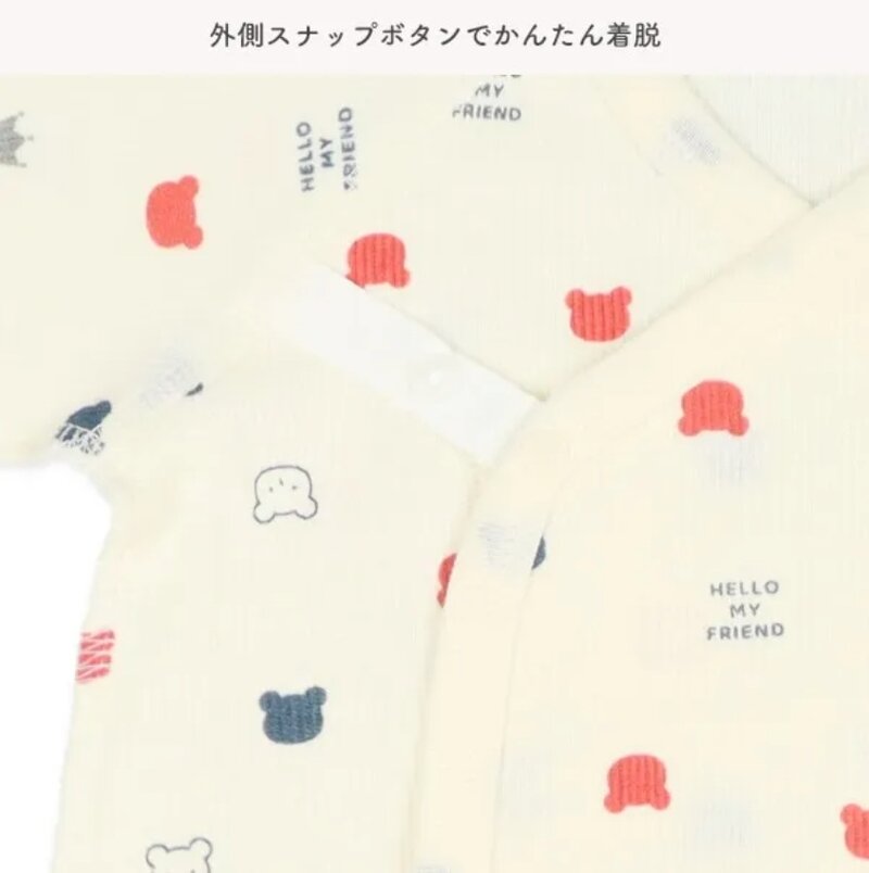 日本選品 新生兒長袖蝴蝶衣兩件組(小熊圖案) 圖片 5