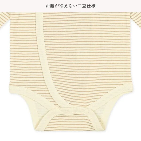日本選品 長袖包屁衣兩件組（小熊圖案和條紋圖案） 圖片 9