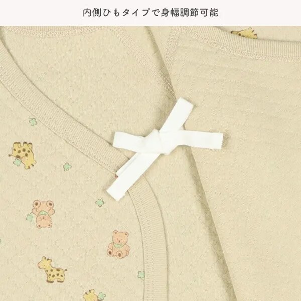 日本選品 四季款側開扣爬服兩件組(長頸鹿和熊圖案) 圖片 6