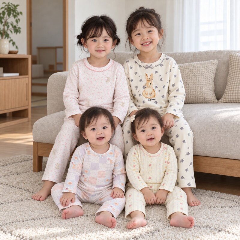 GIRL多款可愛印花棉質長袖居家套裝—Baby.兒童款