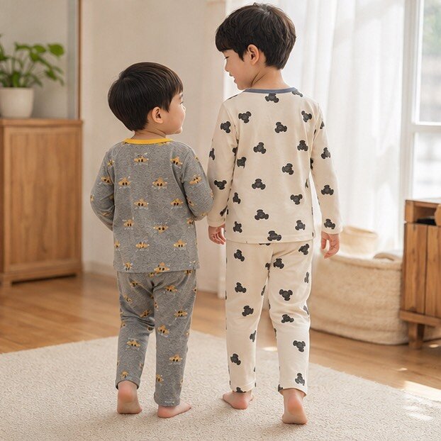 撞色圓領邊滿版圖居家服套裝 圖片 2