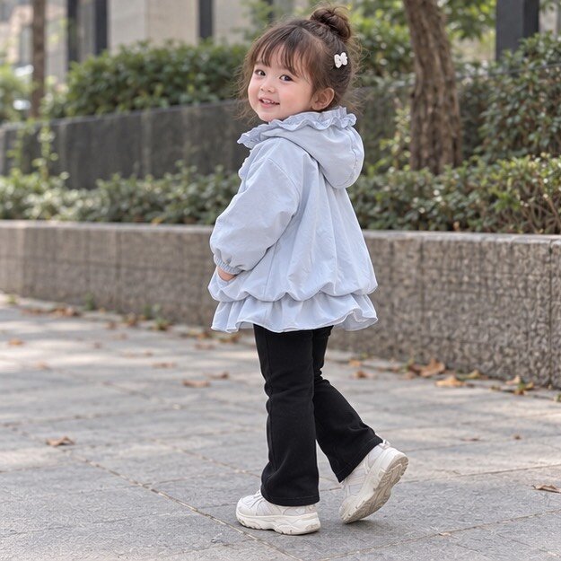 三色立體蝴蝶結荷葉邊連帽外套 圖片 3
