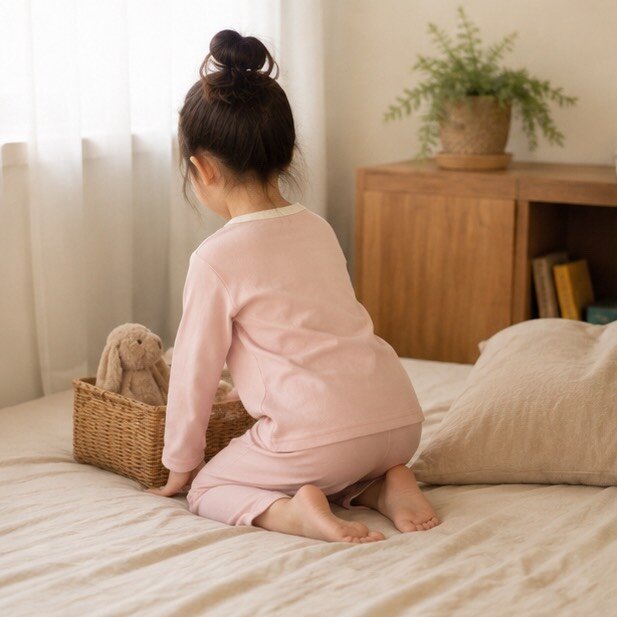 女寶 BABY熊頭印刷長袖居家服套裝 圖片 5