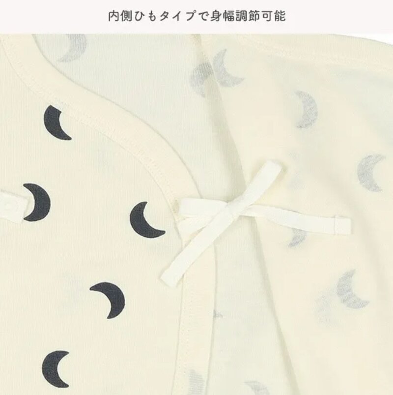 日本選品 四季款側開扣爬服兩件組(月亮圖案) 圖片 6