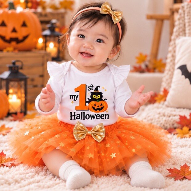 萬聖節專區-My 1st Halloween包屁衣星星紗裙三件組套裝