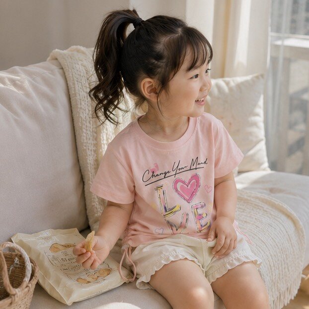 暈染LOVE側縮腰短袖T恤 圖片 5