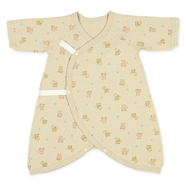 日本選品 四季款側開扣爬服兩件組(長頸鹿和熊圖案) 圖片 2
