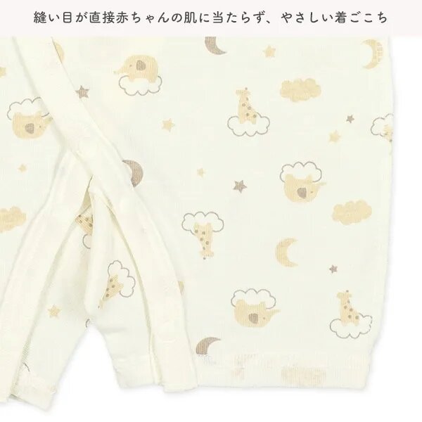 日本選品 四季款側開扣爬服兩件組(動物圖案) 圖片 9