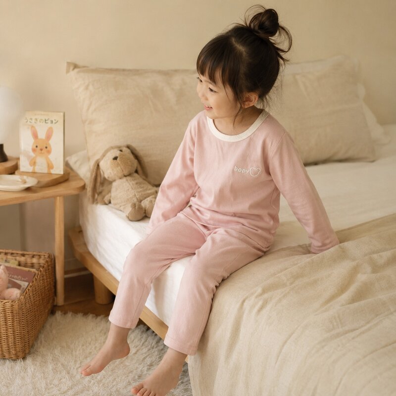 女寶 BABY熊頭印刷長袖居家服套裝 圖片 2