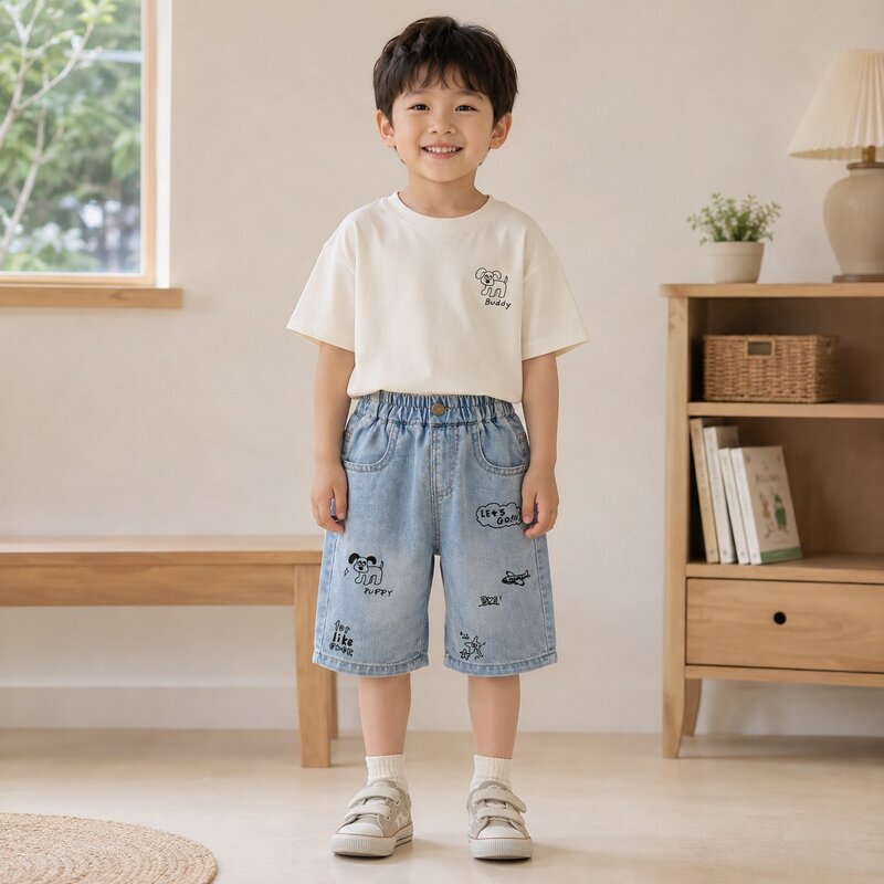 小插圖牛仔短褲