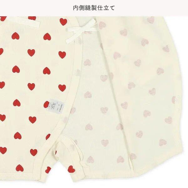 日本選品 四季款側開扣爬服兩件組(心型圖案) 圖片 8