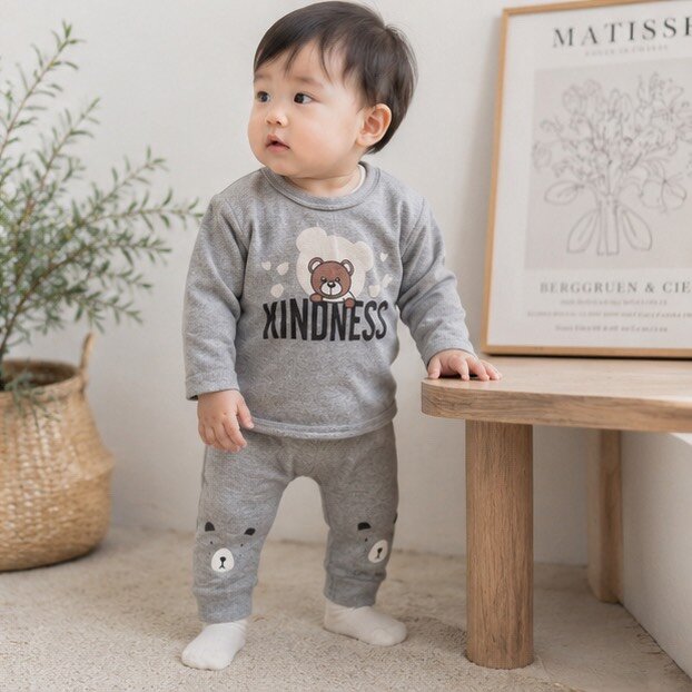 寶寶 台製KINDNESS熊熊長袖居家套裝 圖片 1