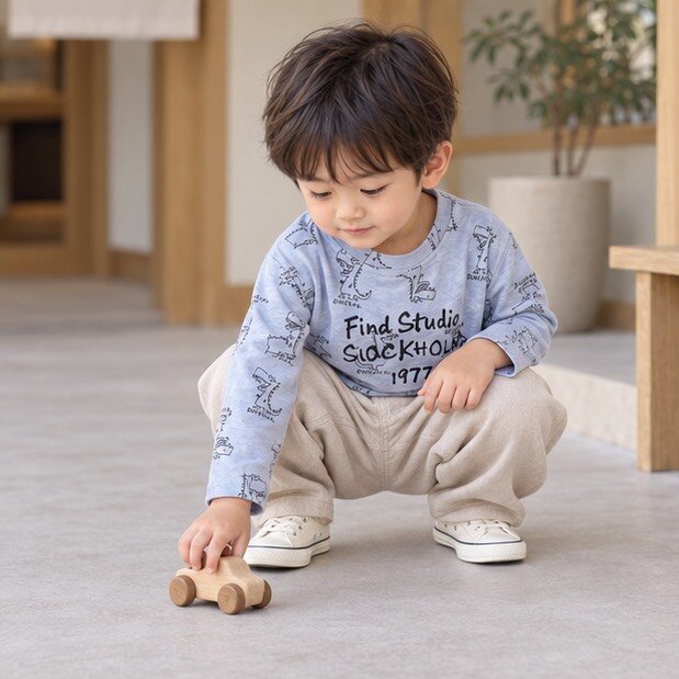藍色滿版恐龍印花薄長袖上衣 圖片 4