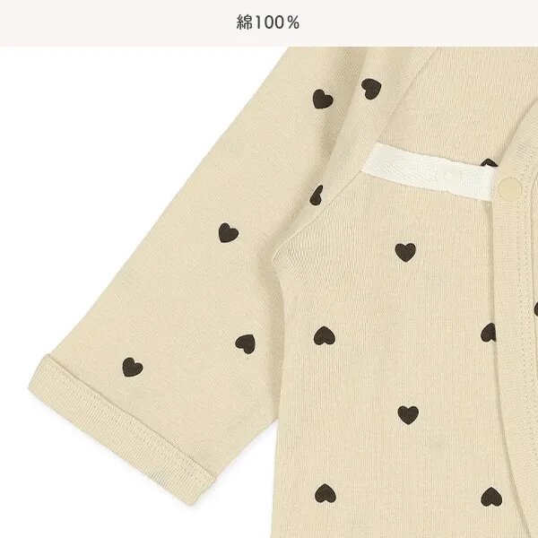 日本選品 四季款側開扣爬服兩件組(心型圖案) 圖片 4