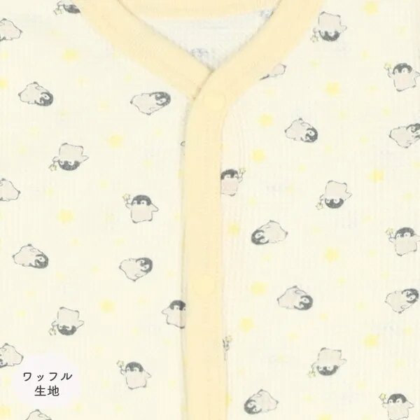 日本選品 長袖華夫格包屁衣兩件組(星星企鵝) 圖片 2