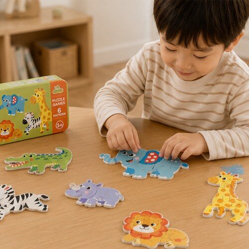 幼兒益智六合一拼圖鐵盒 圖片 5