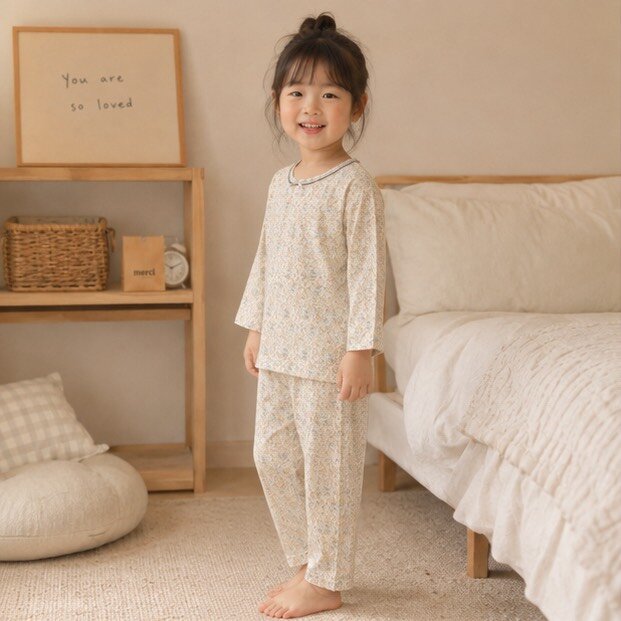 滿版橘碎花居家服套裝