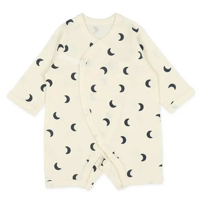日本選品 四季款側開扣爬服兩件組(月亮圖案) 圖片 3
