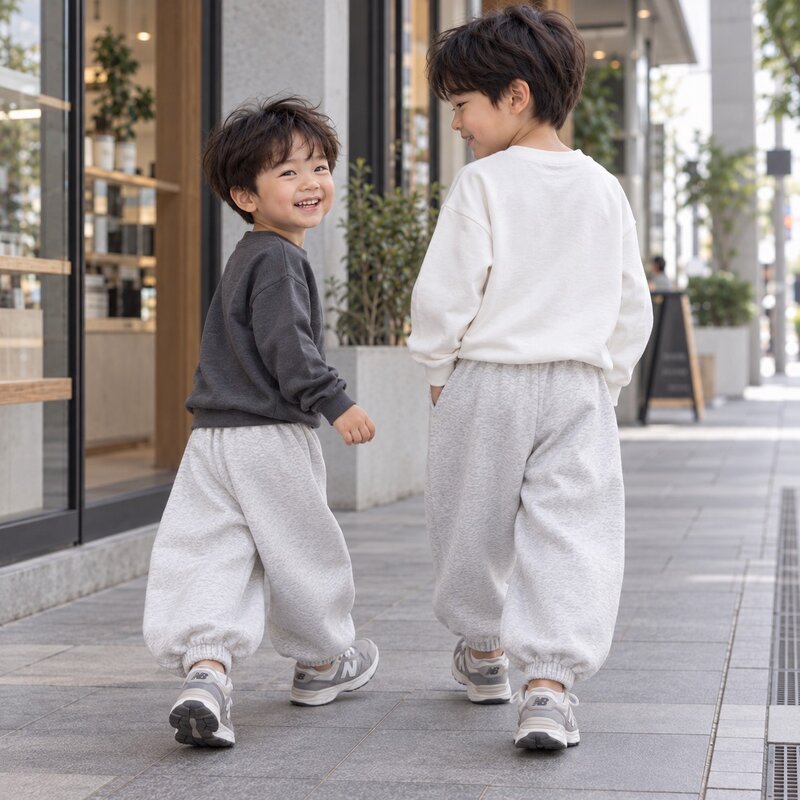 麻灰YOU刺繡假抽繩造型束口棉褲 圖片 5