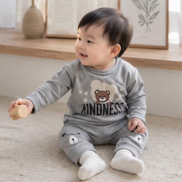 寶寶 台製KINDNESS熊熊長袖居家套裝 圖片 2