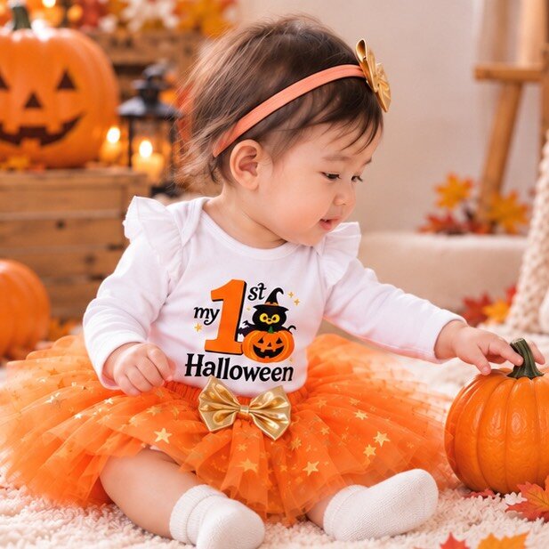 萬聖節專區-My 1st Halloween包屁衣星星紗裙三件組套裝 圖片 2