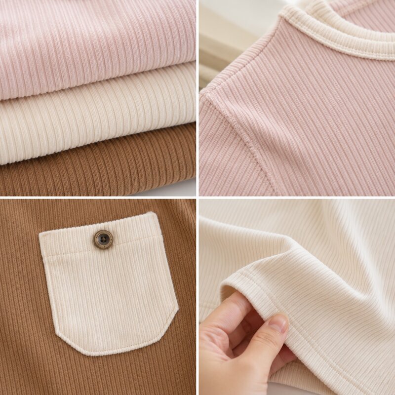 撞色單口袋坑紋絨面居家服套裝 圖片 9