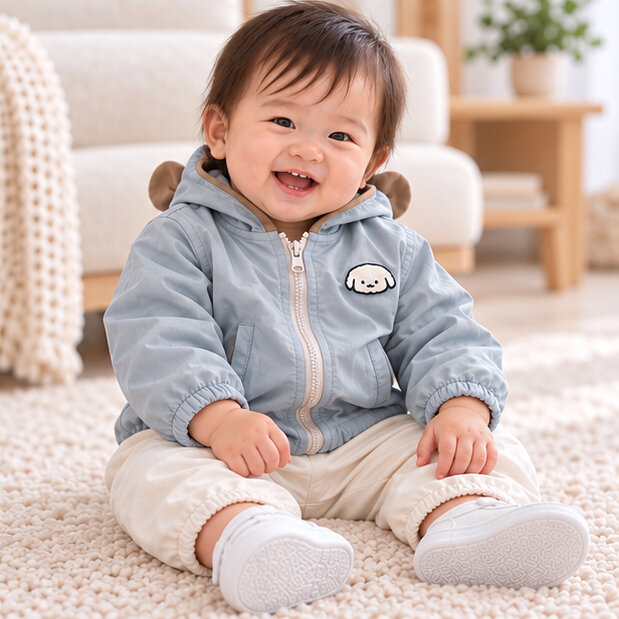 小狗耳朵毛絨布章連帽外套 圖片 5