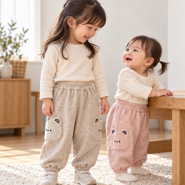 可愛立體小熊口袋束口長褲—Baby.小童款 圖片 1