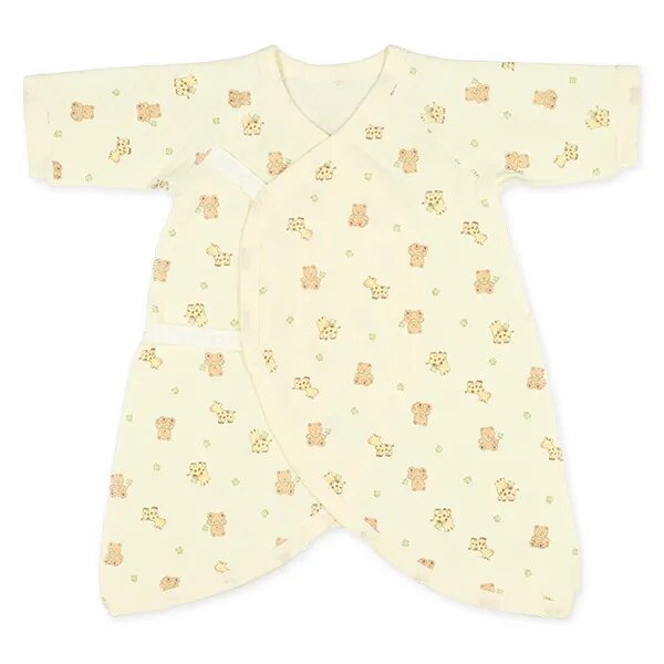 日本選品 四季款側開扣爬服兩件組(長頸鹿和熊圖案) 圖片 3