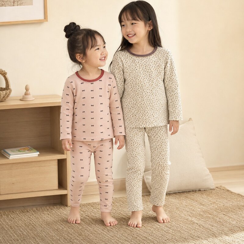 小蕾絲圓領滿版圖居家服套裝 圖片 1