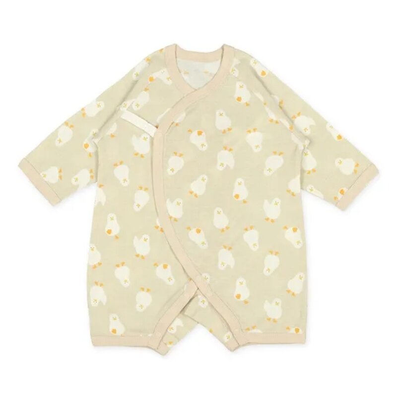 日本選品 四季款側開扣爬服兩件組(鴨子圖案) 圖片 3