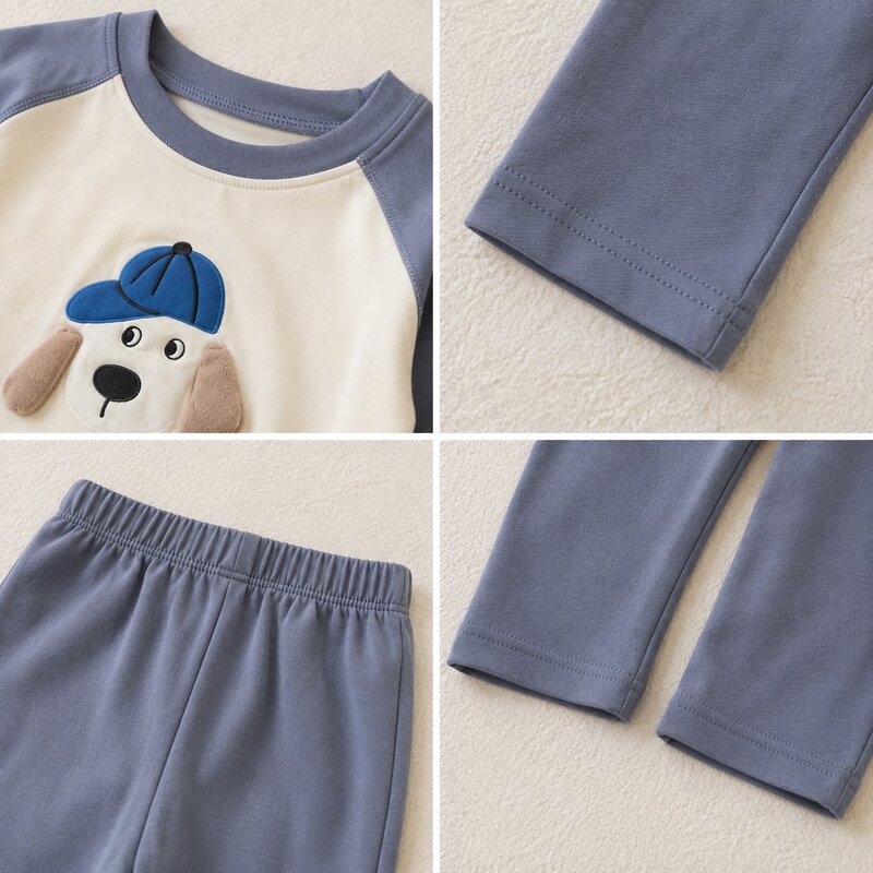 純棉 立體狗狗耳朵薄長居家服套裝 圖片 5