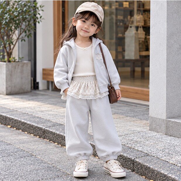 蕾絲荷葉腰連帽外套套裝—Baby.小童款 圖片 4