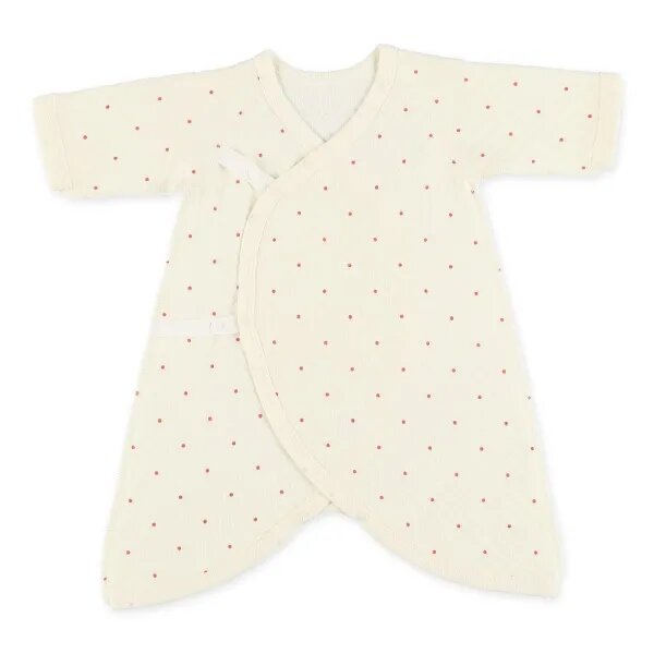 日本選品 四季款側開扣爬服兩件組(櫻桃圓點圖案) 圖片 2