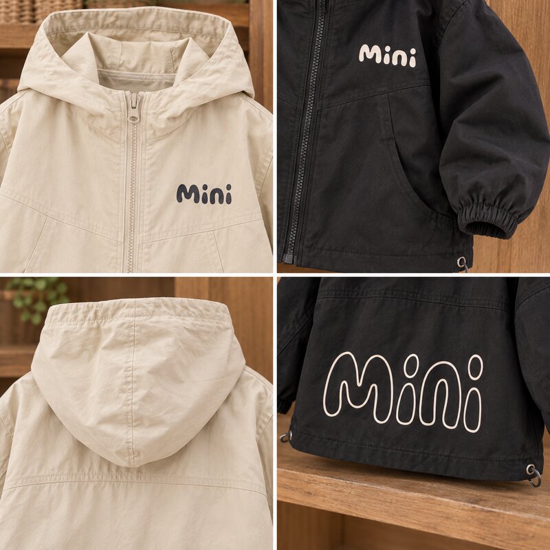 Mini電繡下擺可調節連帽外套 圖片 8