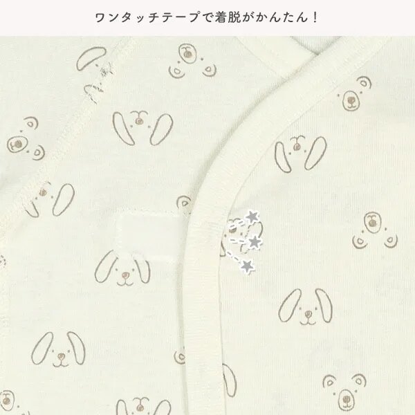 日本選品 四季款側開扣爬服兩件組(動物圖案) 圖片 5