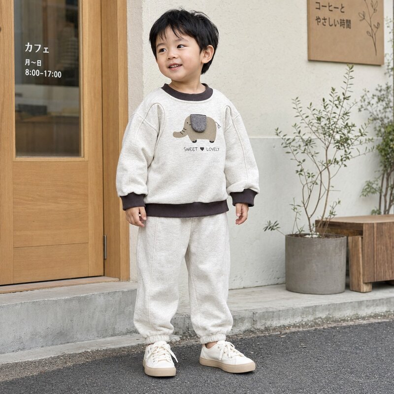 大象立體耳朵撞色休閒套裝 圖片 1