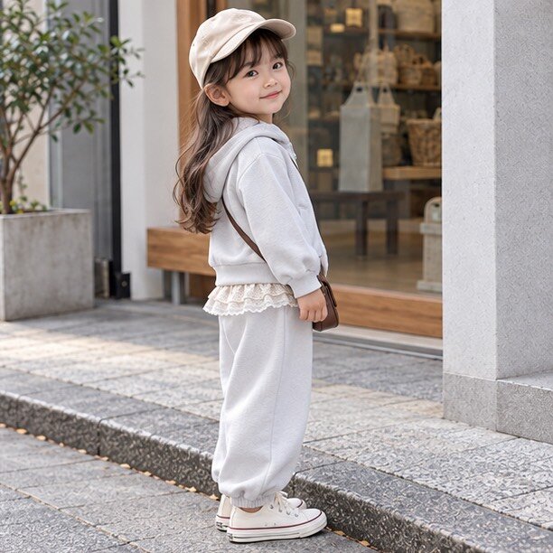 蕾絲荷葉腰連帽外套套裝—Baby.小童款 圖片 3