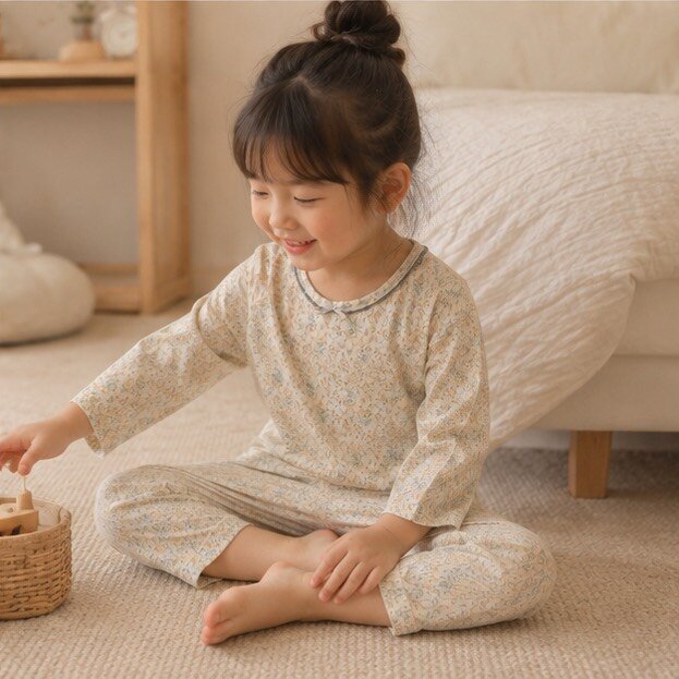 滿版橘碎花居家服套裝 圖片 6