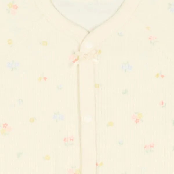 日本選品 長袖羅紋包屁衣兩件組（碎花圖案） 圖片 2