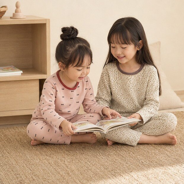 小蕾絲圓領滿版圖居家服套裝 圖片 2