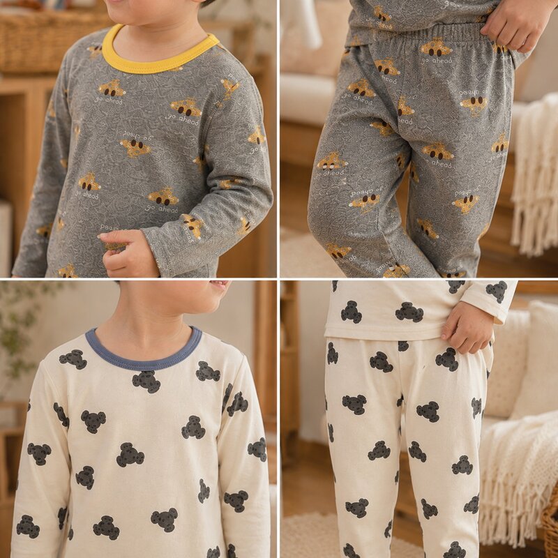 撞色圓領邊滿版圖居家服套裝 圖片 7