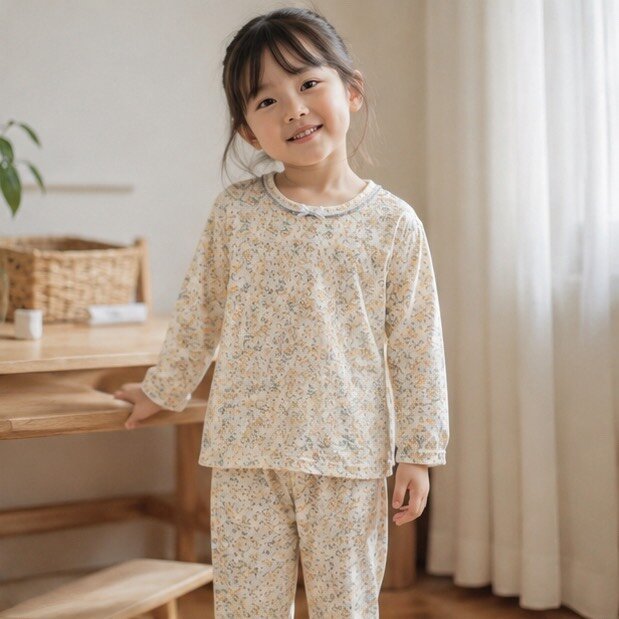 滿版橘碎花居家服套裝 圖片 2