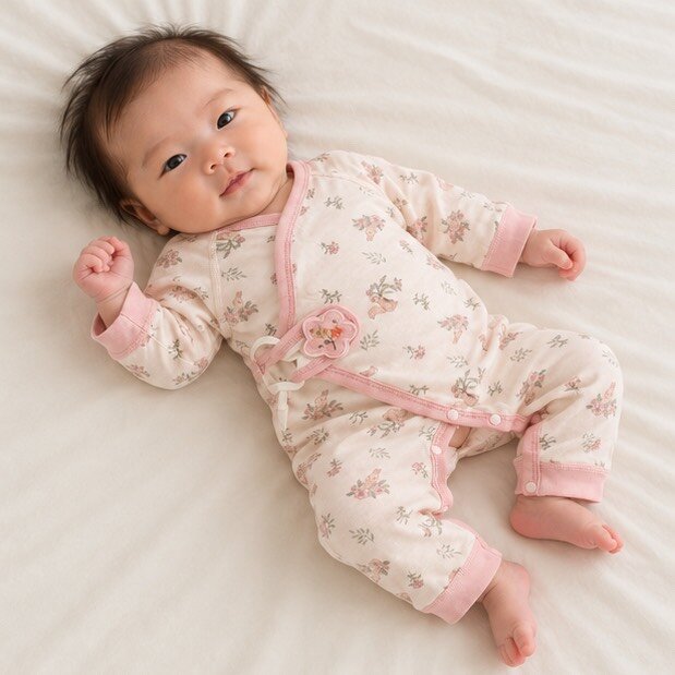 新生兒 松鼠兔子小花側開連身爬服 圖片 2