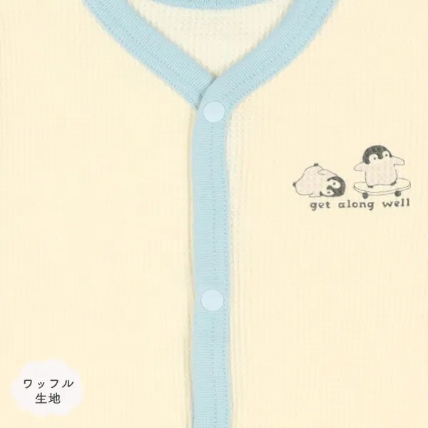 日本選品 長袖華夫格包屁衣兩件組(星星企鵝) 圖片 3