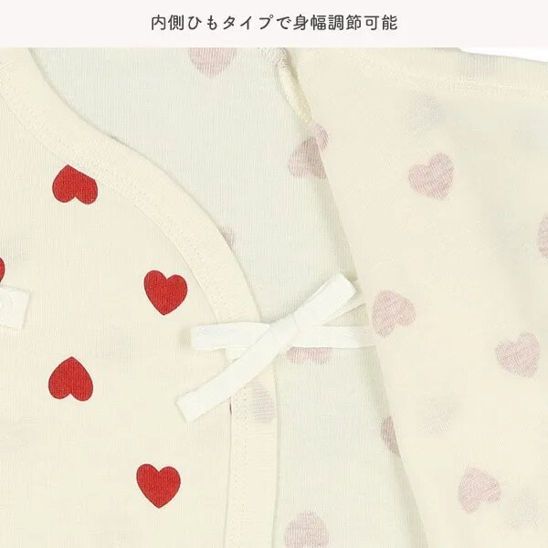 日本選品 四季款側開扣爬服兩件組(心型圖案) 圖片 6