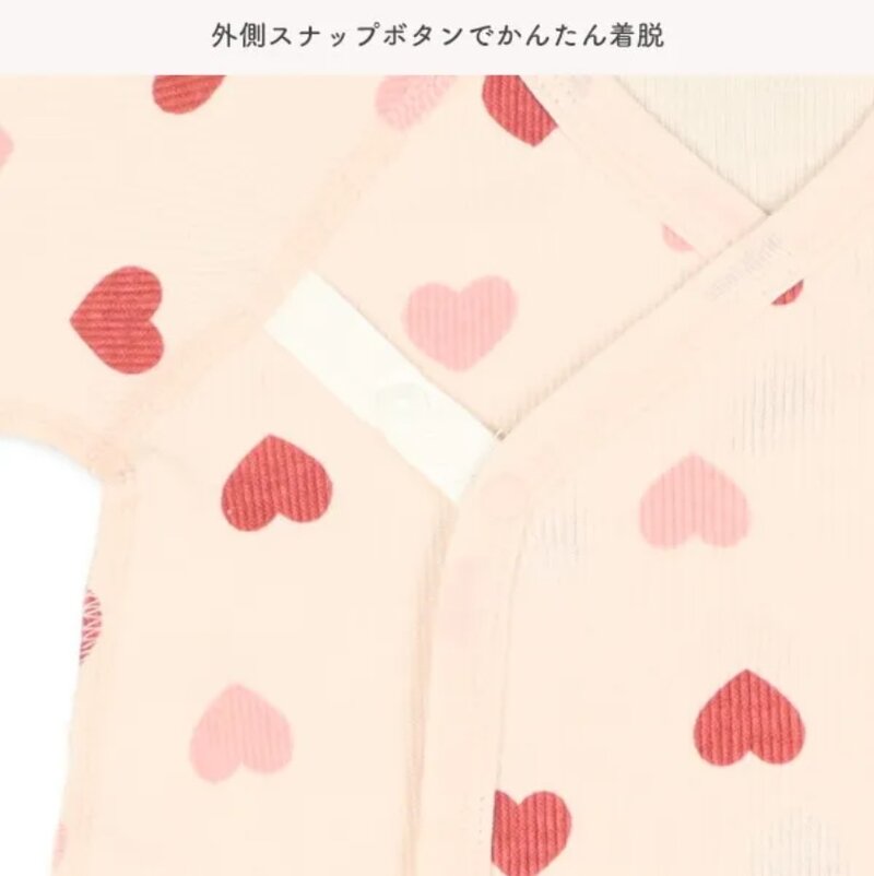 日本選品 新生兒長袖蝴蝶衣兩件組(心型圖案) 圖片 5