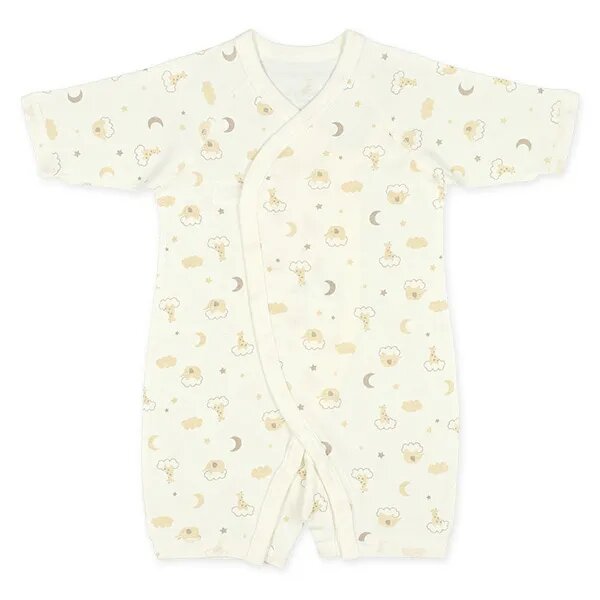 日本選品 四季款側開扣爬服兩件組(動物圖案) 圖片 2